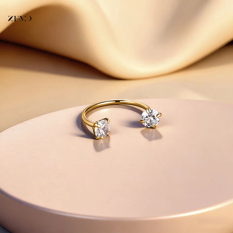 Titanium Steel Horseshoe Nose Rings Double CZ Crystal Screw Septum Rings Helix