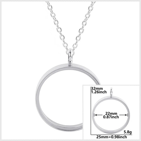 Round Living Memory Photo Relicario Locket Pendant Floating Charms Picture Necklaces
