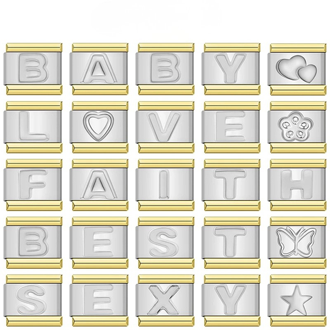 English Letters Italian Charm Links
