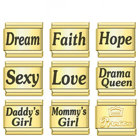Golden Love Faith Hope Dream Mommy's Girl Charms