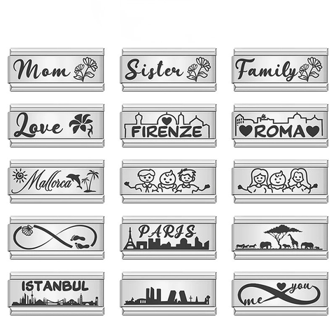 Love Mom Flower Paris Istanbul Long Charm Links