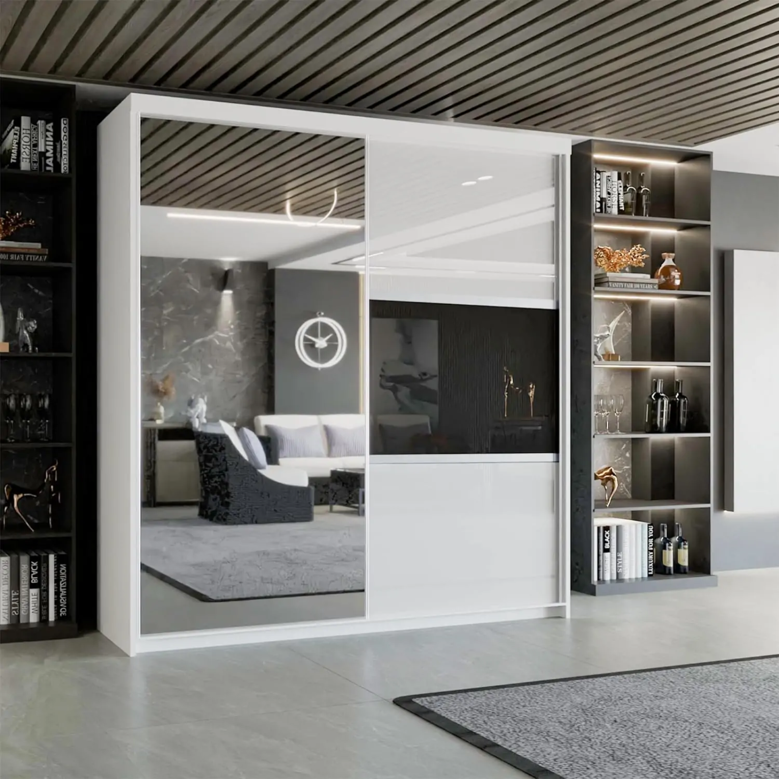 Manhattan High Gloss Sliding Wardrobe