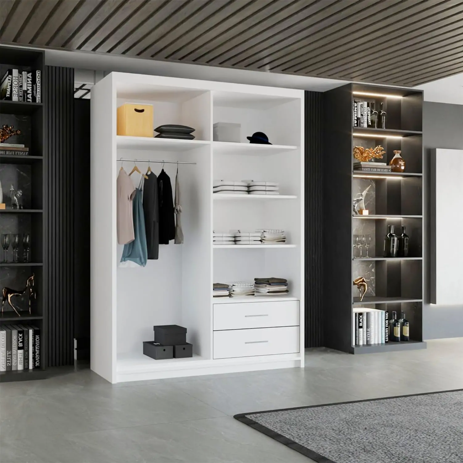 Manhattan High Gloss Sliding Wardrobe