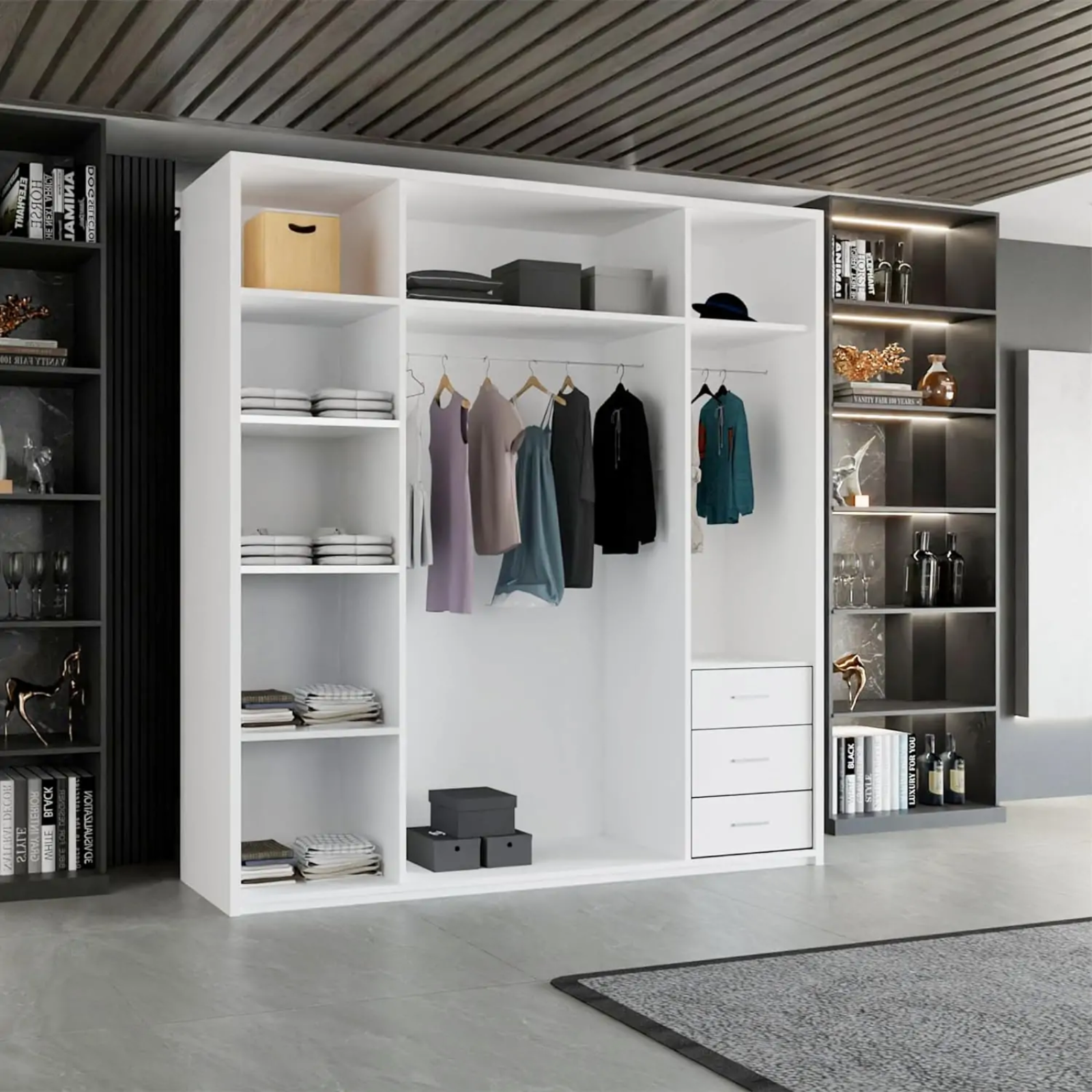 Manhattan High Gloss Sliding Wardrobe