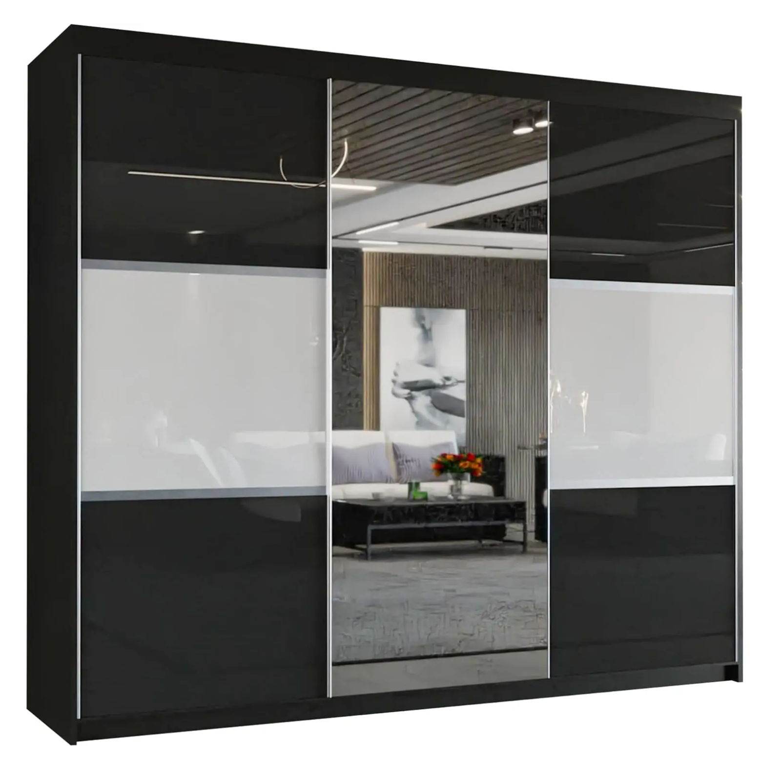 Manhattan High Gloss Sliding Wardrobe